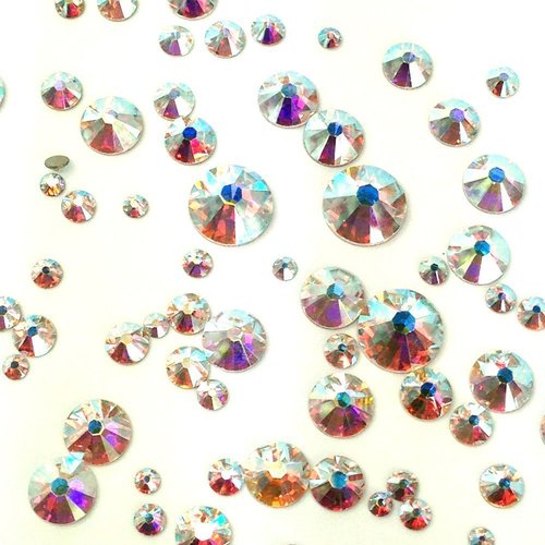 Swarovski 2058/2088 Crystal Nail Art Mixed Flatbacks Rhinestones, Crystal AB (001 AB)