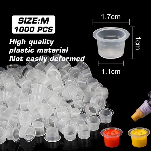 Romlon Tattoo Ink Caps - 1000Pcs Disposable Medium Cups #13 for Pigment, Supplies, Artists and Beginners