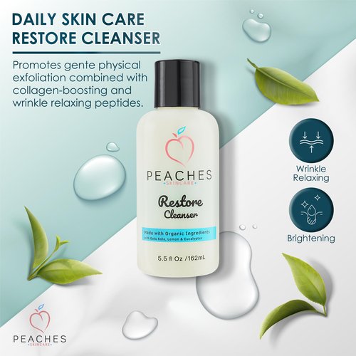 Post-Workout Vegan Face Wash with Gotu Kola, Lemongrass, and Eucalyptus – Refreshes and Cleanses Delicate Skin – Restore Cleanser (5.5 oz)