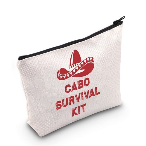POFULL Cabo Mexico Bachelorette Party Gift Wedding Party Cosmetic Bag Cabo San Lucas Gift Cabo Survival Kit Zipper Makeup Bags Travel Toiletry Bag Accessories (cabo bag)