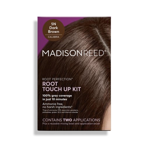 Madison Reed Root Perfection Permanent Root Touch Up, Dark Brown 5N Calabria, 10 Minutes for 100% Gray Root Coverage, Ammonia-Free Hair Dye, Two Applications