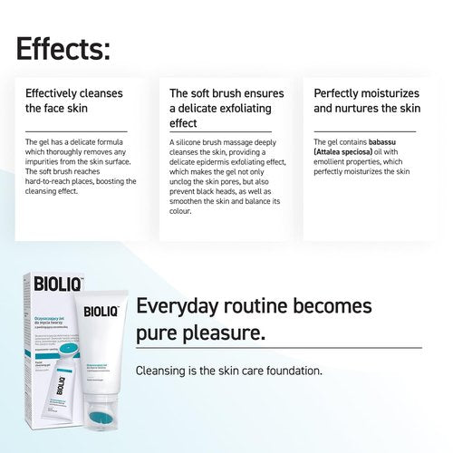 Bioliq - Clean Facial Cleansing Gel with Babassu Oil - Gentle Exfoliating Formula for Sensitive Skin, Soap-Free, Refreshing and Hydrating - 125ml