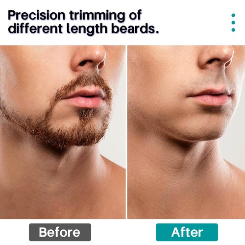 Beatslm Men's Beard Trimmer, 20 Length Adjustable, IPX7 Waterproof Cordless Hair Clipper, Stainless Steel T-Blade for Precision Facial Hair Trimming for Men, LED Display(Black)