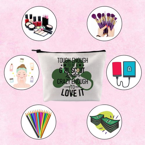 Leader Gift Tough Enough To Be A Leader Crazy Enough To Love It Zipper Pouch Makeup Bag (Tough Leader)