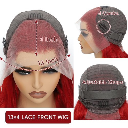 ASUTTRY Red Bob Wig Human Hair 13x4 HD Lace Front Wigs Human Hair Pre Plucked 200 Density Straight Bob Wigs for Women Lace Frontal Wig Red Color 10"