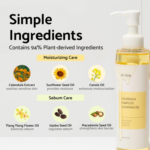 IUNIK Centella Calming Moisture Daily Sunscreen SPF 50+ PA++++ Matte & No White Cast Centella Asiatica w/ Calendula Cleansing Oil Kit
