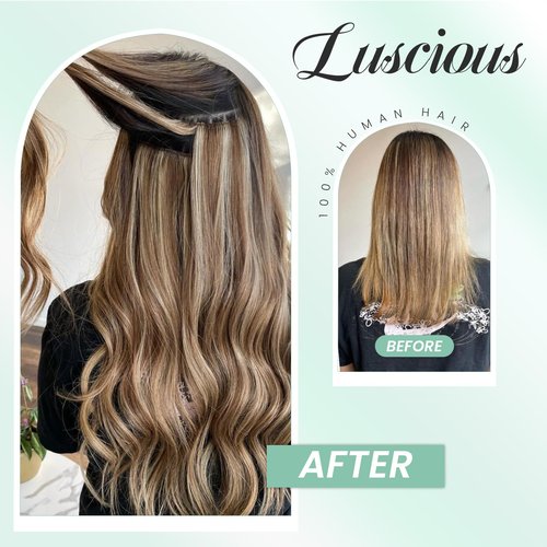 Weft Hair Extensions Medium Brown with Auburn Human Hair Sew in Extensions 14 Inch 80G Thick Ends Double Weft Brown Balayage Hair Extensions Real Human Hair Sew in Hand Tied Real Hair Wefts