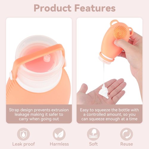 12PC Silicone Travel Bottles Set for Toiletries, TSA Approved Travel Bottles Leak-Proof Travel Size Toiletries,Multi-functional Travel Bottles with Face Wash Bath Hair Wash Silicone Massage