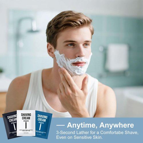 Shaving Cream Bulk Travel 8ml/0.28fl oz,Disposable Shaving Cream in Bulk Travel Shave Cream for Hotel Homeless （Jasmine, white tea and Unscented,pack of 300)