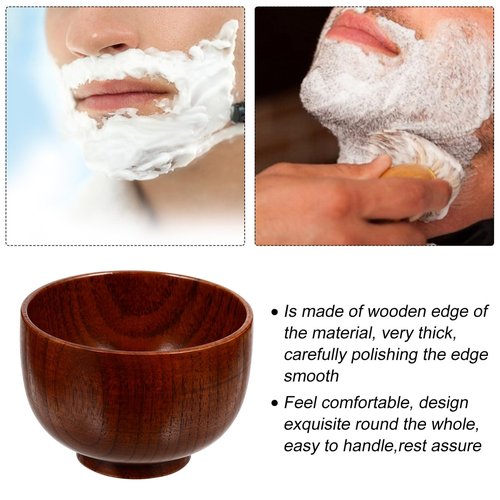 Mipcase Shaving Bowl, Shave Soap Bowl for Men Wooden Shaving Cream Mug Cup