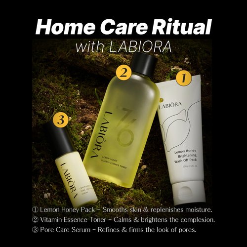 Labiora Lemon Honey Vitamin Essence Toner for Face – Hydrating & Soothing Facial Toner with Niacinamide, Vitamins C & E, Herbal Extracts for Refreshed, Dewy Skin, Korean Skin Care, 7.1 fl oz / 210ml
