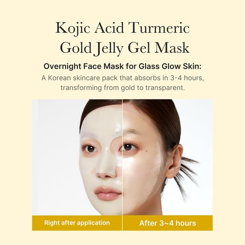 medicube Color-Changing Jelly Mask Set For Uneven Skin Tone & Radiant Glow: Salmon DNA PDRN pink collagen jelly gel mask (4ea) and Kojic Acid Turmeric Brightening Gold Jelly Gel Mask (4ea)