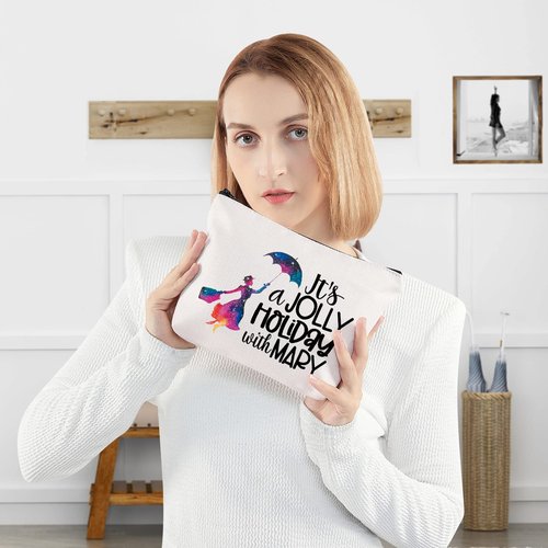 WZMPA Movie Cosmetic Makeup Bag Umbrella Fans Gift It's Jolly Holiday With Mary Makeup Zipper Pouch Bag For Women Girls (Holiday With Mary)