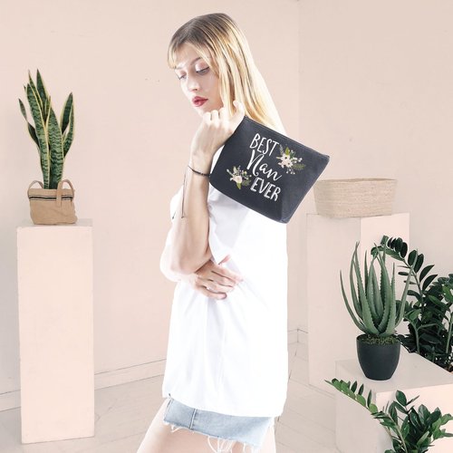 GJTIM Nan Gift for Grandma Makeup Bag Mother's Day Gifts Grandmother Birthday Gifts Best Nan Ever Cosmetic Bag Travel bag (Best Nan Ever Black)