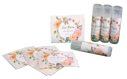 ZZYBIA Assorted T5 50pcs Lip Balm Labels - Paper Stickers for Lip Balm Containers