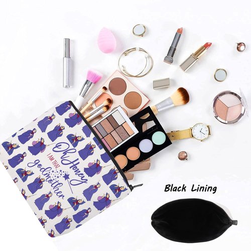 LEVLO Fairy Godmother Cosmetic Make Up Bag Gift For Fairy Fans Oh Honey I’m That Godmother Make Up Zipper Pouch Bag (Godmother Full)