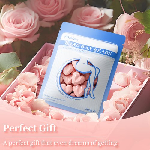 Chulan Hard Wax Beads, 1000g Heart Wax Beans for Sensitive Skin, Hypoallergenic Unscented Waxing Beads for Coarse Hair Removal, Body, Brazilian Waxing, Facial, Bikini, Legs, Armpits Women Home Pink