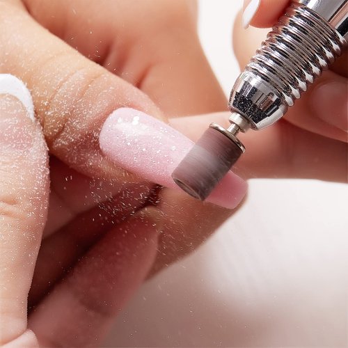Makartt Nail Drill Bits, 7Pcs Tungsten Carbide Diamond Ceramic Nail Drill Bit Set For Acrylic Nails 3/32 Drill Bits Bundle With 300Pcs #80#150#240 Grits Nail Drill Bits Sanding Bands