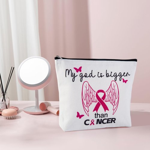 JEFBFBWE Breast Cancer Survivor Gifts For Women Cancer Care Comfort Gifts With Makeup Bag Breast Cancer Awareness Accessories (Breast Cancer 2)