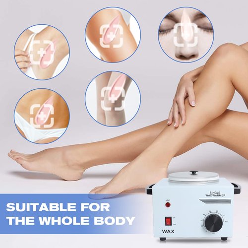 Wax Warmer for Hair Removal with Adjustable Temperature Set, Portable Professional Wax Heater for Spa and Salon,Body with 200pcs Wax Sticks (Single Pot)