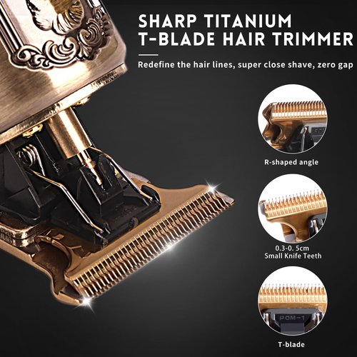 Ufree Professional Beard Trimmer for Men, Zero Gapped T-Blade Hair Clipper & Mustache Trimmer Kit with LCD Display, Precision Edgers for Haircut & Grooming, Barber-Grade Electric Shaver, Gifts for Men