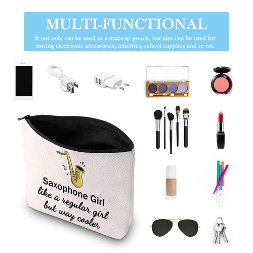 GJTIM Saxophonist Gift Saxophone Player Gift Travel Makeup Bag for Saxophone Lovers (Saxophone Bag)