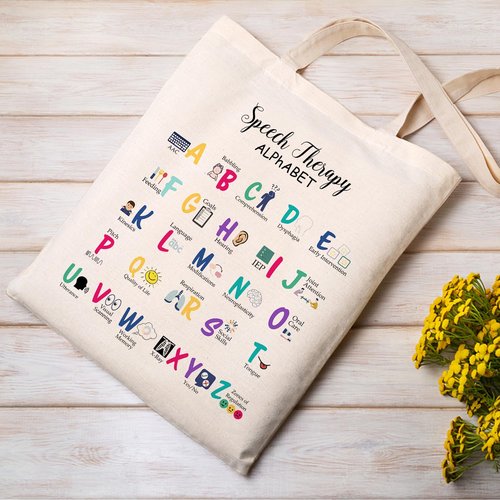 Speech Therapist Gift, Speech Therapy Tote Bag, Speech Language Pathologist Gifts, Speech Therapist Gift for Women, Speech Therapist Appreciation Thank You Gifts(SLP Tote bag)