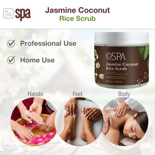 BCL SPA Rice Scrub, Jasmine Coconut, 16 Fl Oz