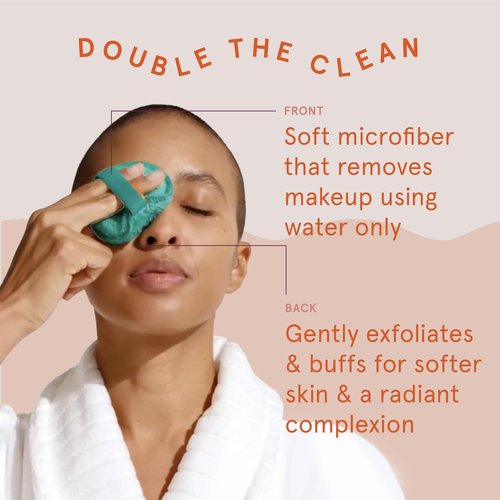 Cleanlogic Daily Skincare Set for Sensitive Skin – 3 Exfoliating Body Cloths + 9 Gentle Makeup Remover Facial Pads, Soft Texture for Smoothing & Cleansing
