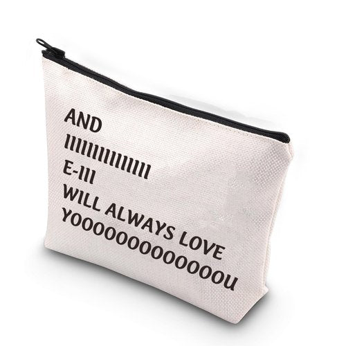 XYANFA Music Fans Makeup Bag Music Lover And I Will Love You Always Love You Gifts For Wife Anniversary Zipper Pouch