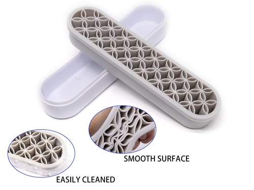 GDFYMI 1Pcs Silicone Makeup Brush Holder Stand Light Grey Make Up Brush Organizers Makeup Brushes Holder Organizer for Painting Pen Brushes Nail Clippers Drill Pens Ruler Sewing Craft Tools