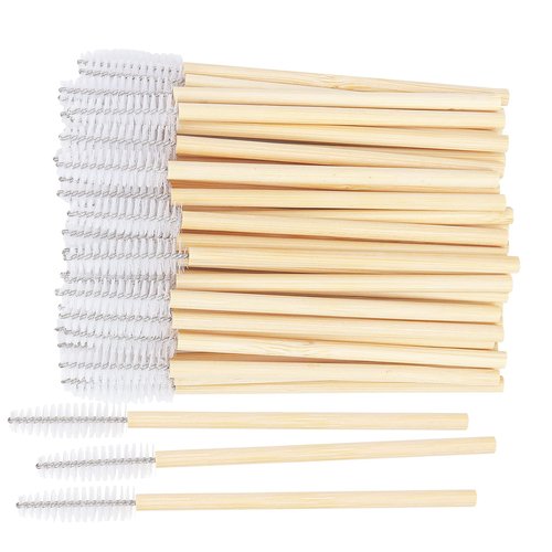500PCS Disposable Eyelash Brushes - Upgraded Mascara Wands & Makeup Applicators Kit for Eyelash Extensions Makeup and Eyebrow Grooming(White)