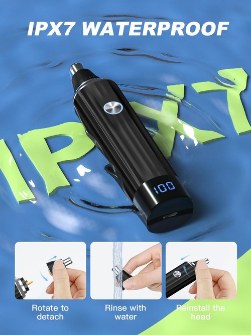 Ginity LED Display Ear and Nose Hair Trimmer Clipper for Men Women,2025 Rechargeable 2 in 1 Professional Painless Eyebrow & Facial Hair Trimmer with Powerful Motor