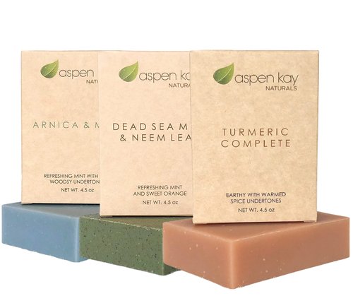 Soap - Made with Natural and Organic Ingredients. Gentle Soap. 1 Turmeric Soap - 1 Anica & Mint Soap - 1 Dead Sea Mud & Neem Soap - 4.5oz Bar