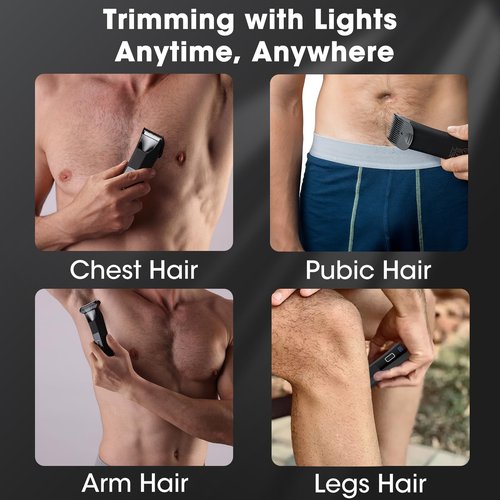 Zesuti 2-in-1 Manscape Trimmer for Men,Body & Groin Hair Trimmers for Men,Bikini Trimmer Women- Wet/Dry Electric Razors for Smooth No-Nick Shaving,IPX7 Waterproof Ball Shaver,LED Display,Black