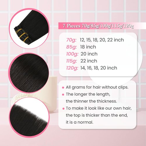 Aison Dark Brown Clip in Hair Extensions Real Human Hair 70G 100% Remy Human Hair Soft Silky Straight for Women 15 Inches 7pcs 16clips