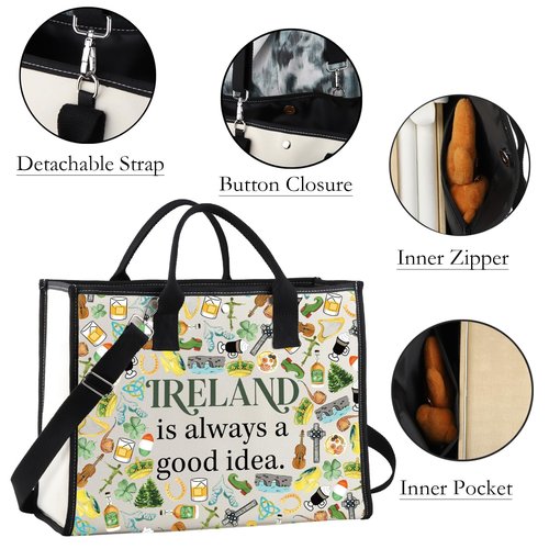 WCGXKO Ireland Trip Gift Ireland Lover Gift Merch Zipper Pouch Makeup Bag LT