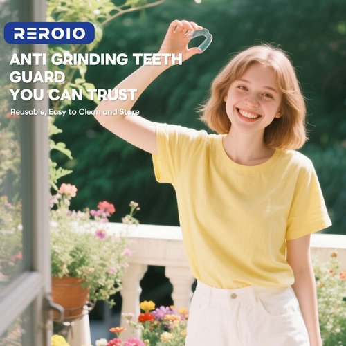 REROIO Mouth Guard for Grinding Teeth at Night, Teeth Grinding Mouth Guard for Sleeping, Perfect fit Night Guards for Teeth Grinding, 2 Size Mouthguard Available for Adults