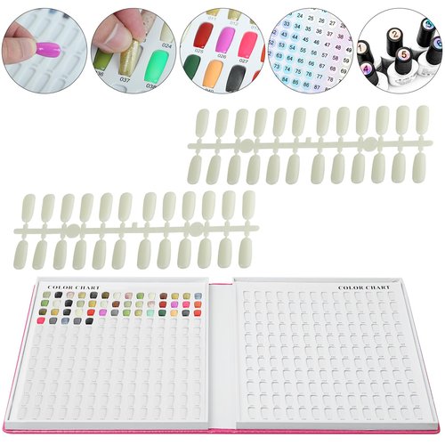 Vnjaoi 308 Polish Display Book, Gel Color Display Book, Fake Tips Sample Painting Art Design for Nail Salons, DIY at Home (Rose Red)