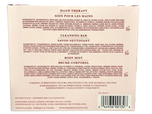 Crabtree & Evelyn EVELYN ROSE Hand Therapy, Bar Soap, Body Mist Gift Set - Full Size
