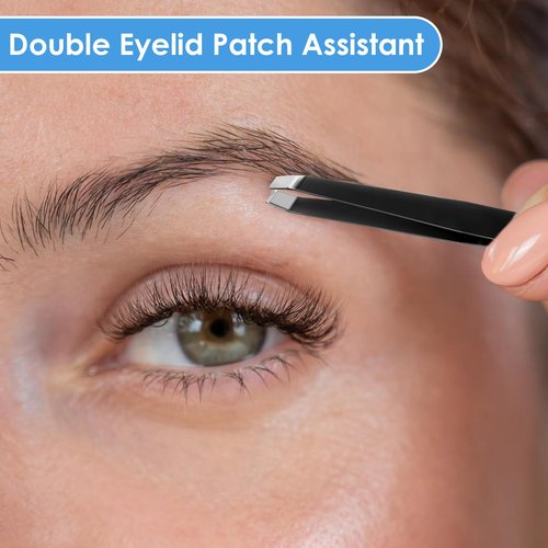 48 Pieces Eyebrow Tweezers Bulk Stainless Steel Slanted Tip Precision Tweezers for Facial Hair, Blackhead and Tick Remover, Men and Women Professional