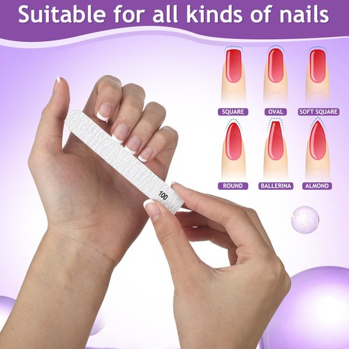 Lanties 200 Pcs Nail Files Replacement Professional Collection O-Files Replaceable Zebra 180 Grit and 100 Grit Emery Boards Manicure Toenails Finger Nail Filer Refills, 3.9'' L x 0.6'' W
