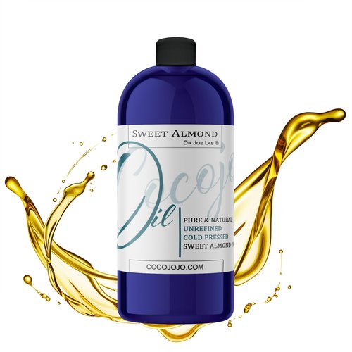 cocojojo Sweet Almond Oil - Face Skin Hair Cold Pressed 32 oz Natural Pure Massage Antioxidant Extra Virgin Unrefined