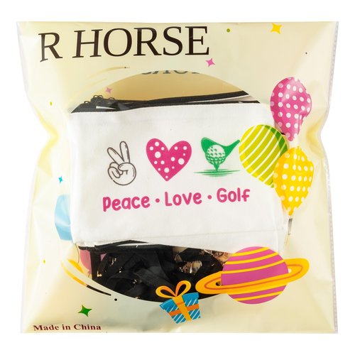 R HORSE 20Pcs Golf Makeup Bag for Girls, Golf Gifts Teen Canvas Cosmetic Bag With Zipper Funny Travel Bags Toiletry Pouch Accessories for Team Players Lover