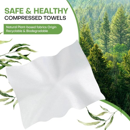 Fancyou Thickened Compressed Towel Tablets 100 Pcs, Ultra-Soft & Portable Disposable Facial Towels, Mini Coin Quick-Expand Washcloths for Daily Cleansing, Travel, Gym, Camping & Sensitive Skin Care