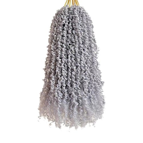 10 Inch Pre-Looped Yanky Twist Crochet Hair, 30 Strands/Pc, Mini Passion Twists, Senegalese Braiding Hair (Grey#, 8 Pcs/Pack)