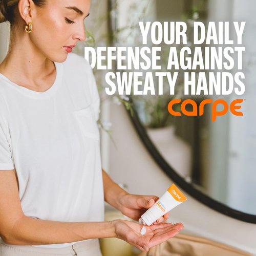 Carpe Sweat Absorbing Hand Lotion (Pack of 2), A dermatologist-recommended, non-irritating, smooth lotion that helps stop hand sweat, great for hyperhidrosis or excessive sweat (Original Eucalyptus)