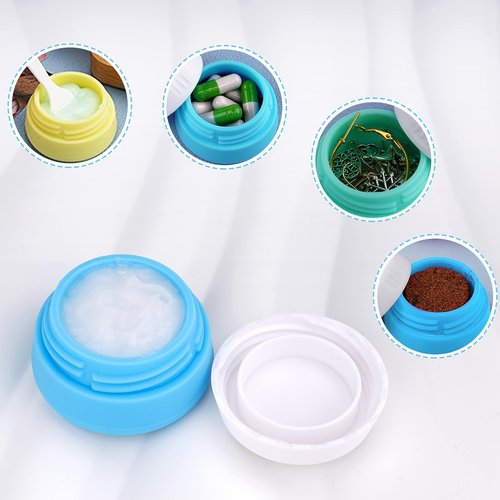 Kitchen GIMS Travel Containers for Toiletries 6 Pack 0.7oz TSA Approved Size Silicone Jars With Lids Leak-proof Accessories for Cosmetic Makeup Cream