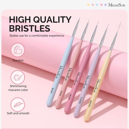 MelodySusie Rechargeable Cordless Electric Nail Drill,PC180E MelodySusie Nail Art Liner Brushes 5Pcs