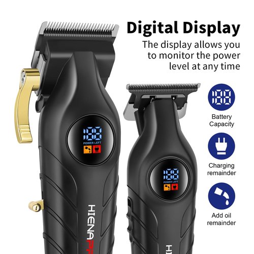 HIENA PRO Professional Hair Clipper Set & Trimmer Kit for Men, Rechargeable Cordless Barber Clippers for Hair Cutting, Haircut Clippers, Perfect Gift for Men